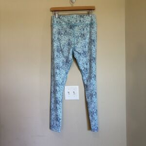 J Mclaughlin Athletic Leggings Snake Skin Women's‎ Large Blue Pant High Rise